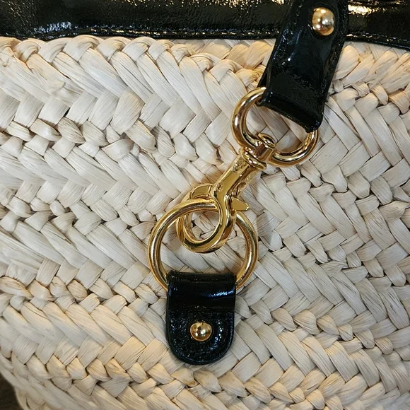 Betsey Johnson Straw Black Trim Bag ☀️🖤 - Picture 3 of 12
